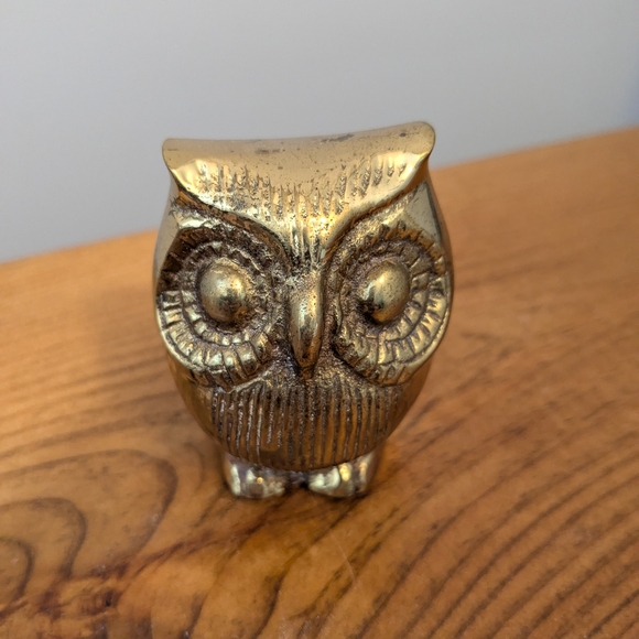 None Other - Vintage Brass Owl Figurine 🦉